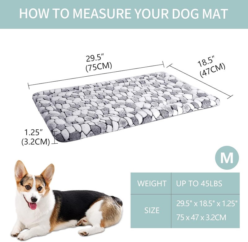 VANKEAN Dog Crate Pad Bed Mat Reversible (Warm& Cool), Soft Pet Sleeping Mat Dog Bed for Crate Suitable for Small to XX-Large Dogs and Cats, Machine Washable Crate Beds, Grey Stone Pattern - Image 2